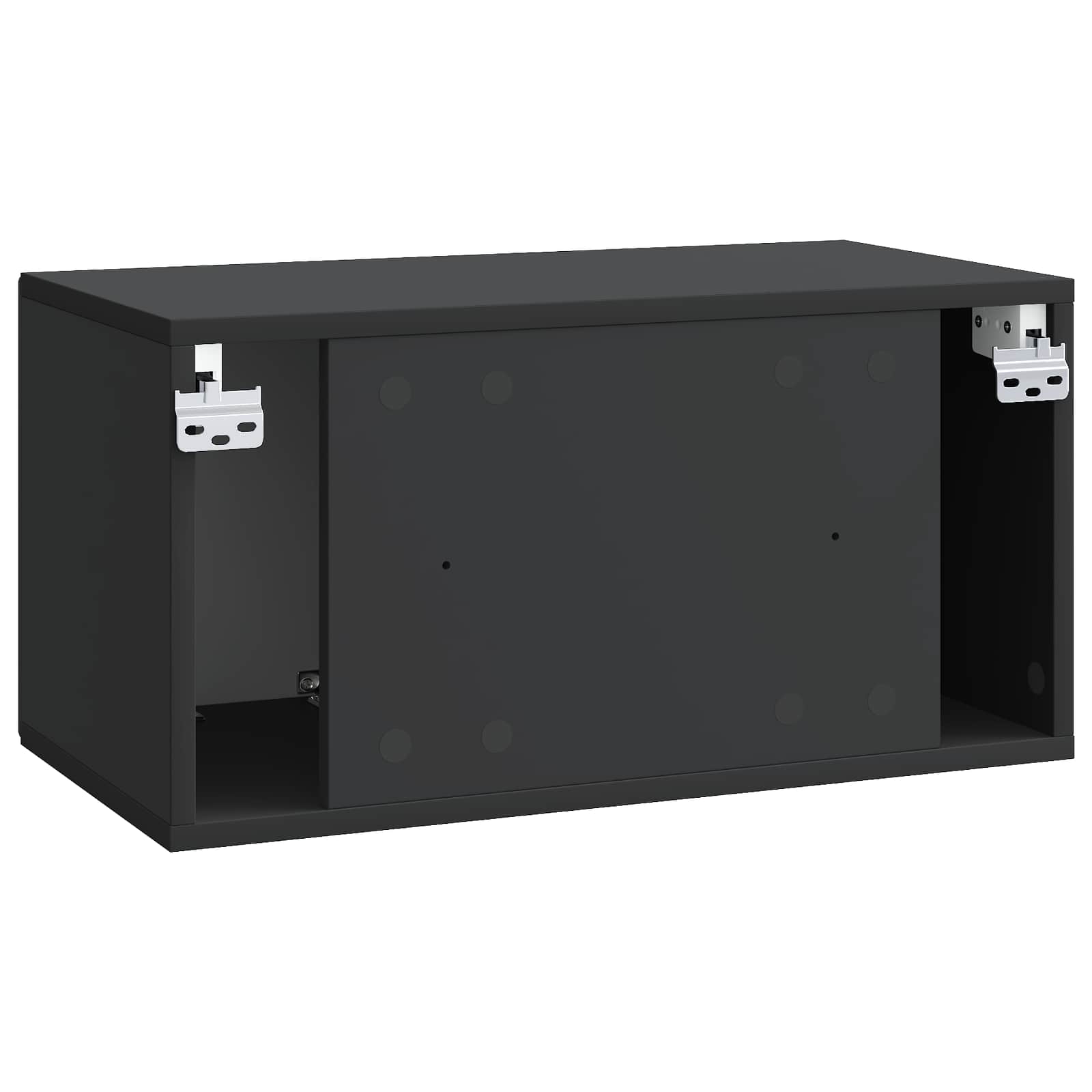 Sieninė TV spintelė Juoda 59,5 x 31 x 30 cm Apdirbta mediena