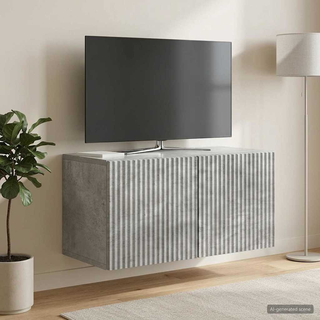 Sieninė TV spintelė Betono pilka 59,5 x 31 x 30 cm