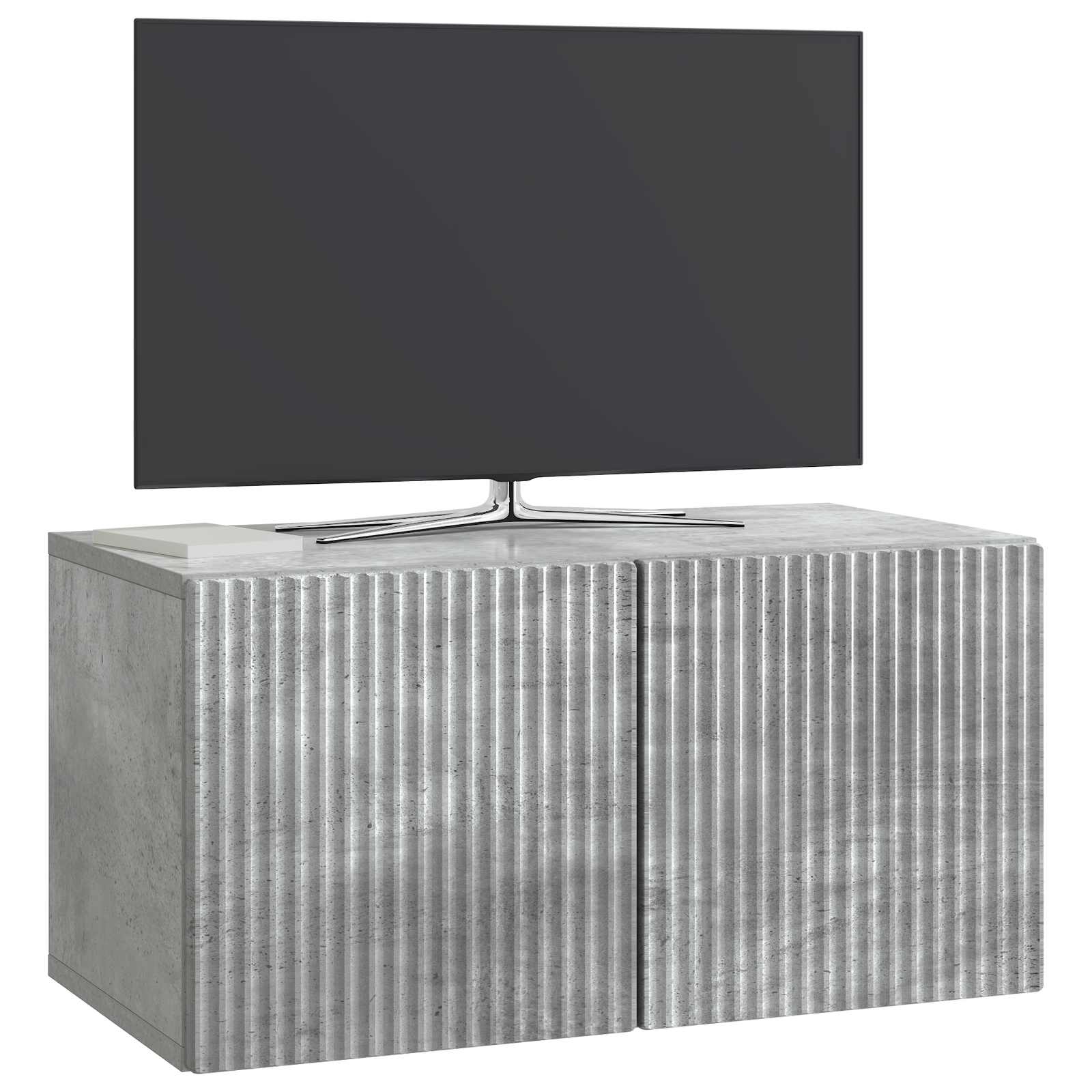 Pie sienas stiprināms TV skapītis, betona pelēks, 59,5 x 31 x 30 cm