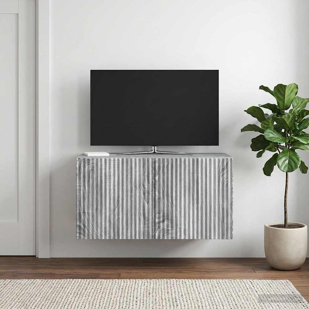 Sieninė TV spintelė Pilka sonoma ąžuolo 59,5 x 31 x 30 cm