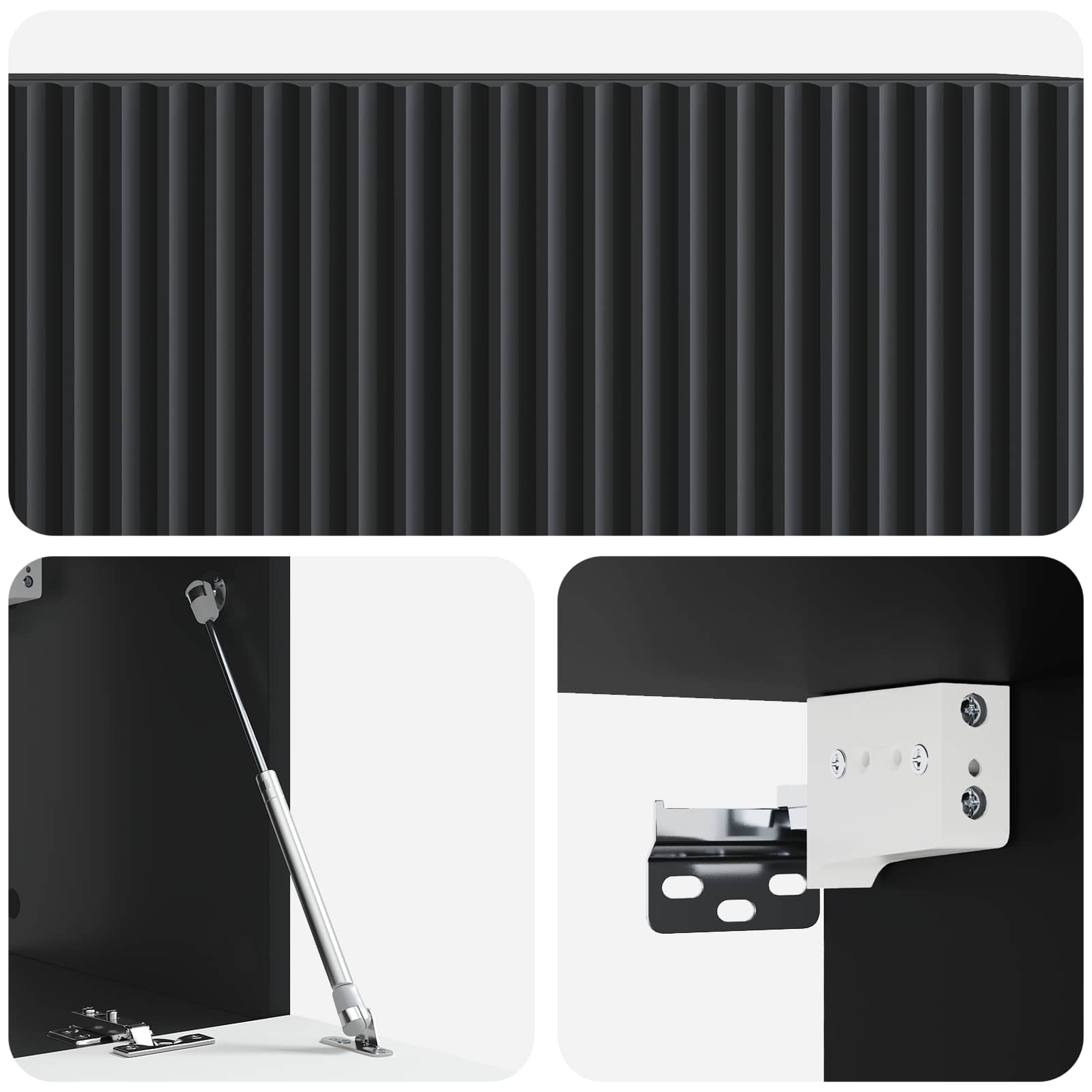 Sieninė TV spintelė Juoda 78,5 x 31 x 30 cm Apdirbta mediena