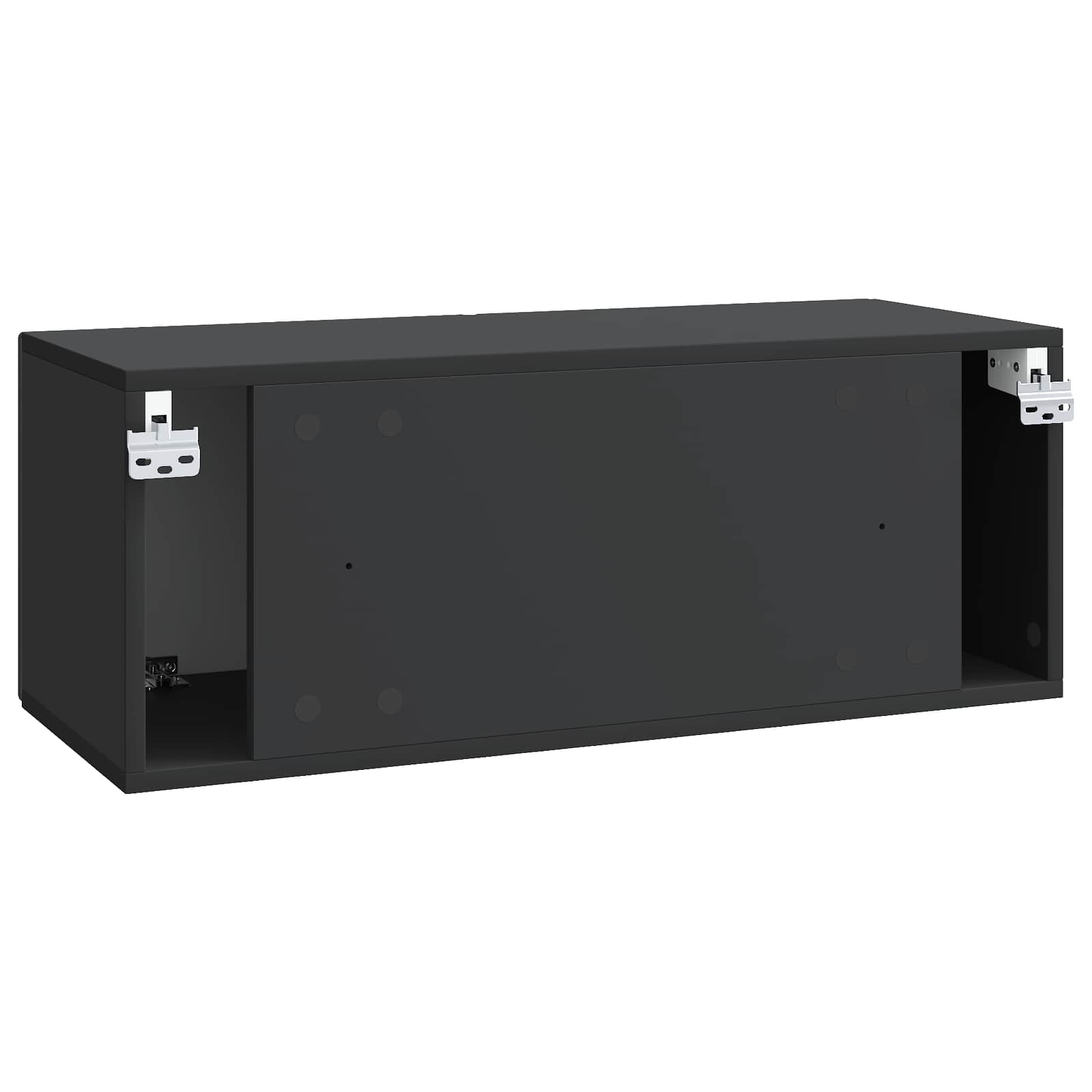 Sieninė TV spintelė Juoda 78,5 x 31 x 30 cm Apdirbta mediena