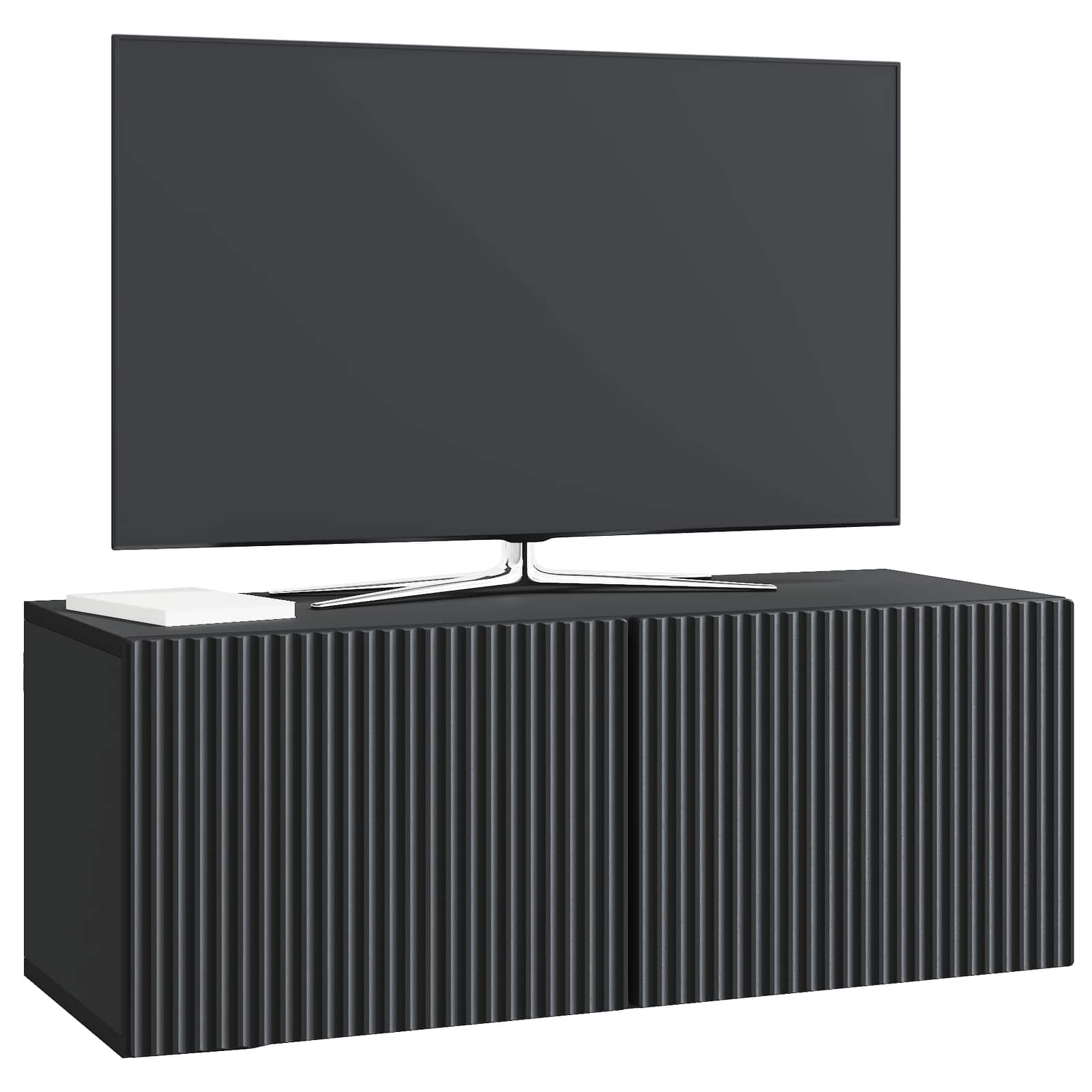 Sieninė TV spintelė Juoda 78,5 x 31 x 30 cm Apdirbta mediena