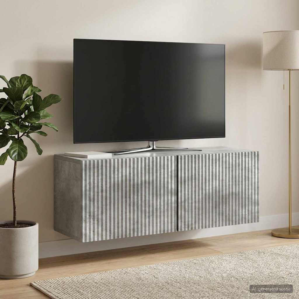 Sieninė TV spintelė Betono pilka 78,5 x 31 x 30 cm