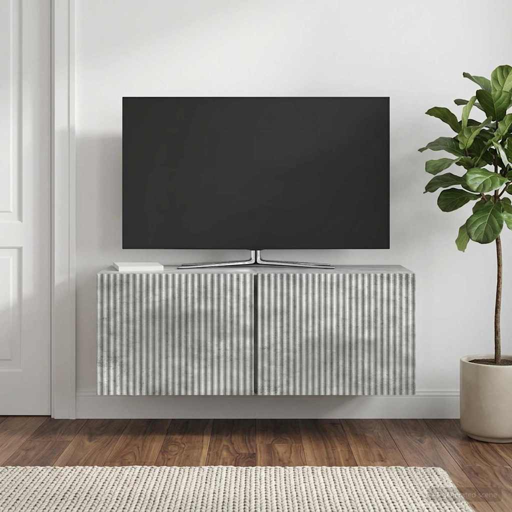 Sieninė TV spintelė Betono pilka 78,5 x 31 x 30 cm