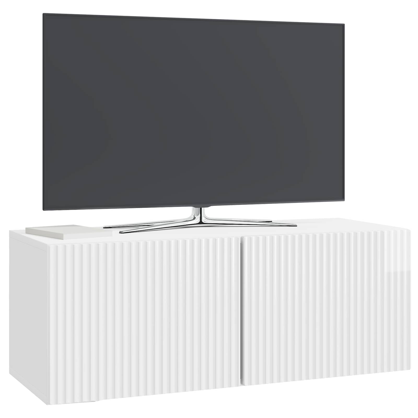 Sieninė TV spintelė Itin blizgi balta 78,5 x 31 x 30 cm