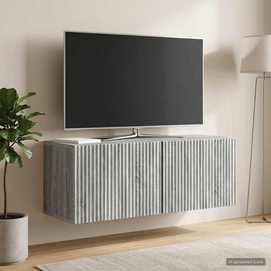 Sieninė TV spintelė Pilka sonoma ąžuolo 78,5 x 31 x 30 cm