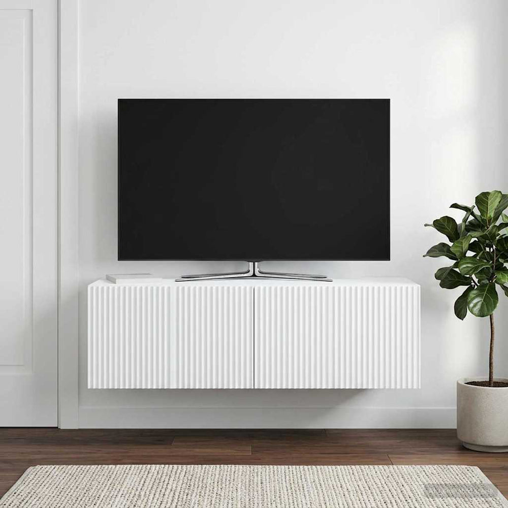 Sieninė TV spintelė Balta 98 x 31 x 30 cm Apdirbta mediena