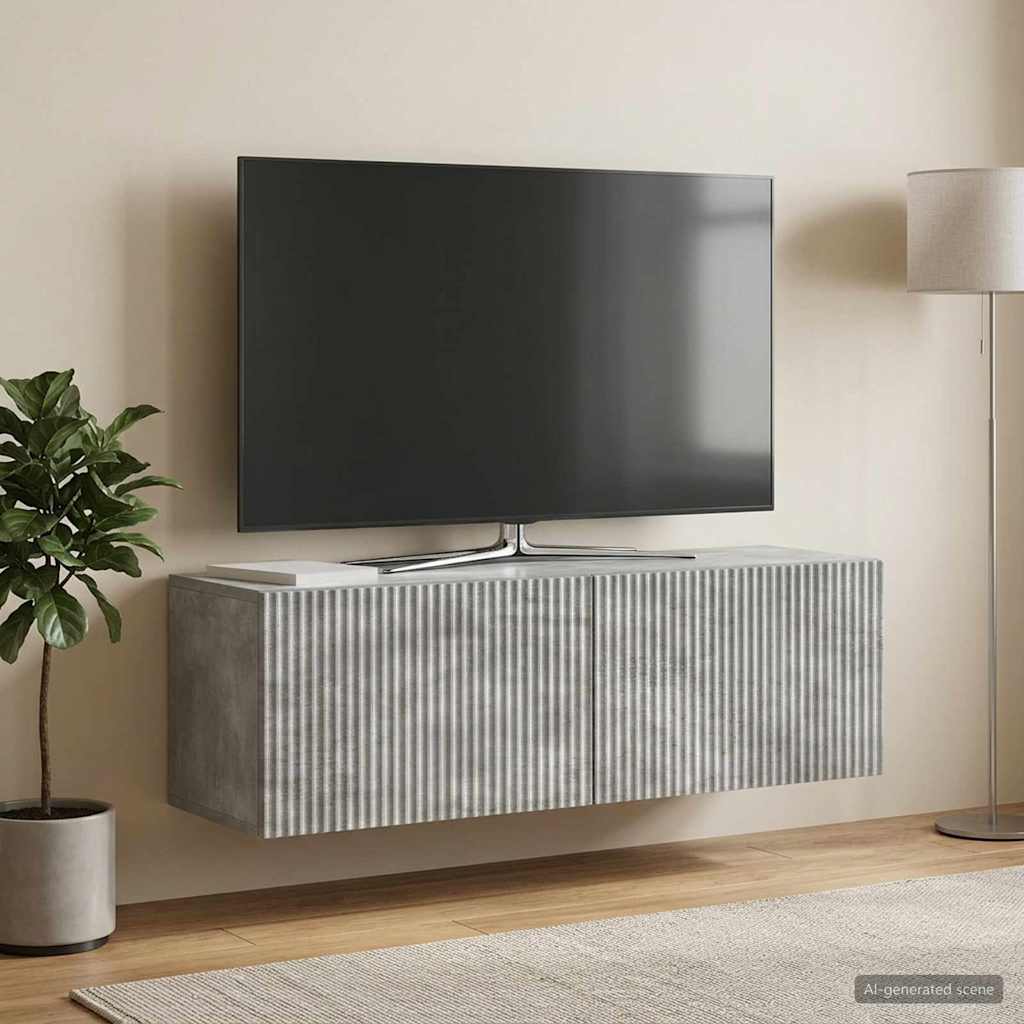 Sieninė TV spintelė Betono pilka 98 x 31 x 30 cm