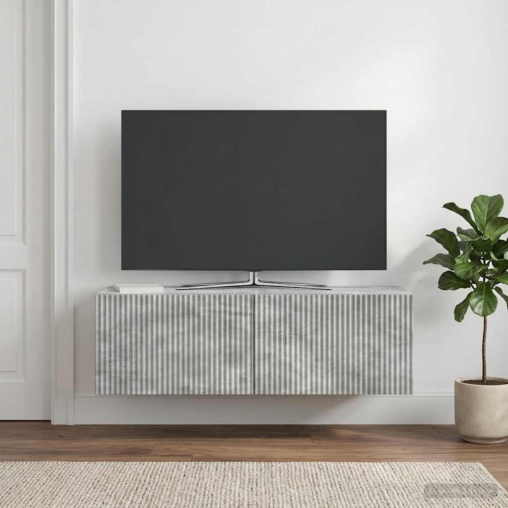 Sieninė TV spintelė Betono pilka 98 x 31 x 30 cm