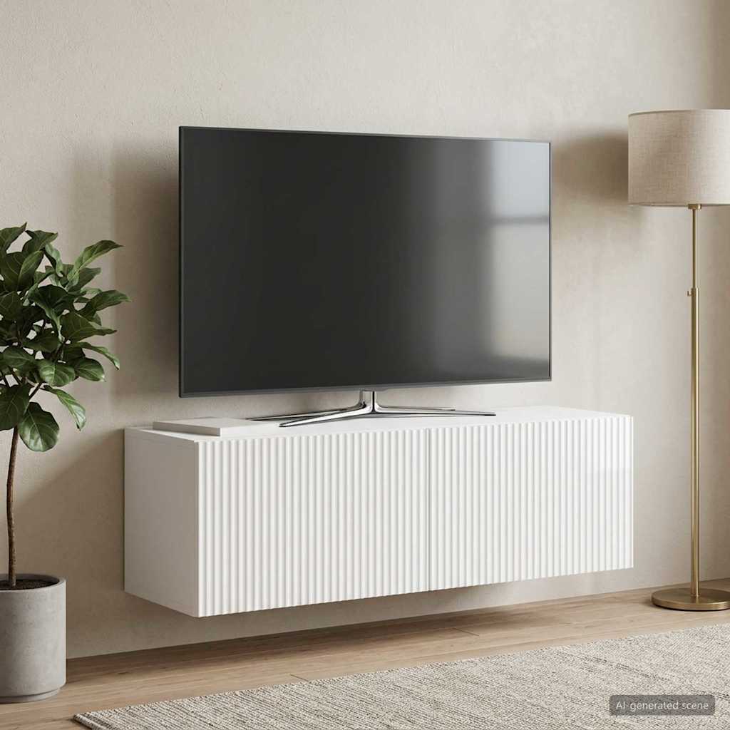 Sienas TV skapītis īpaši spīdīgs balts 98 x 31 x 30 cm