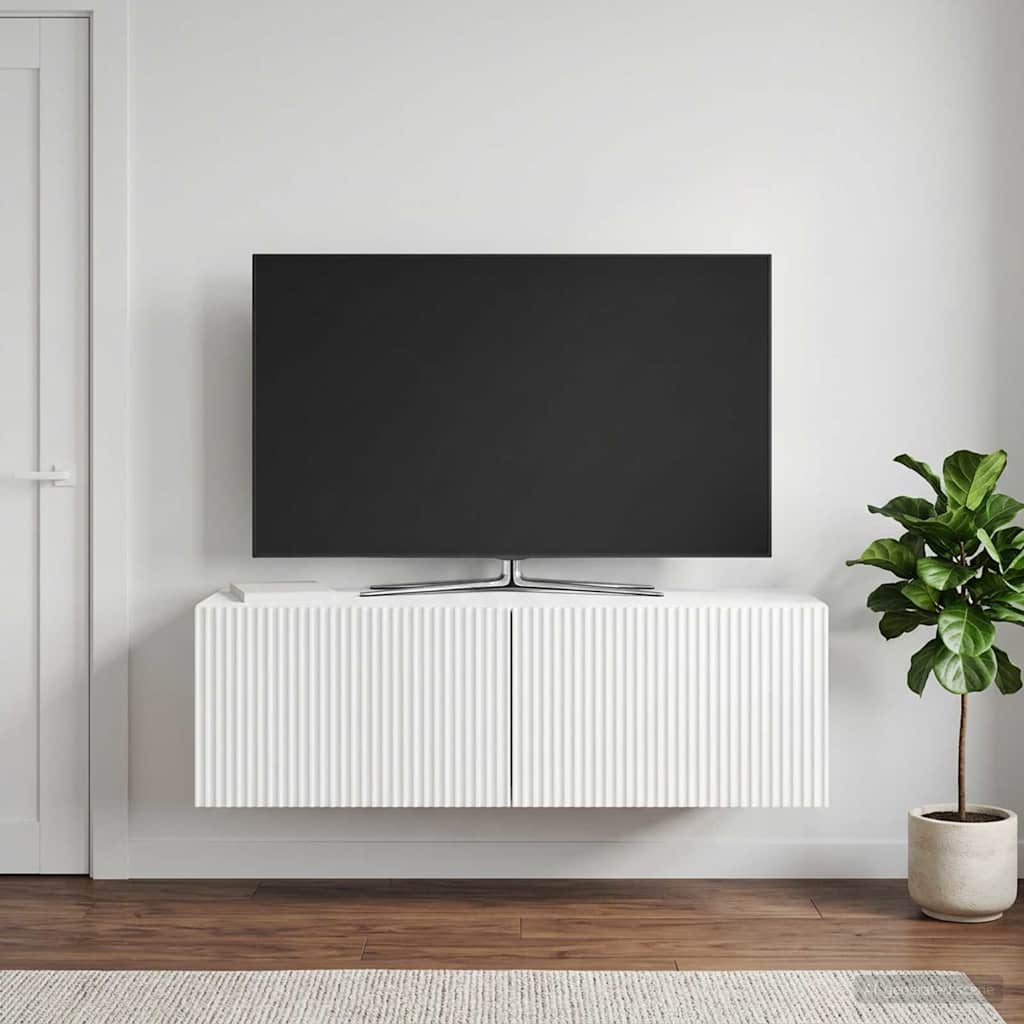 Sienas TV skapītis īpaši spīdīgs balts 98 x 31 x 30 cm