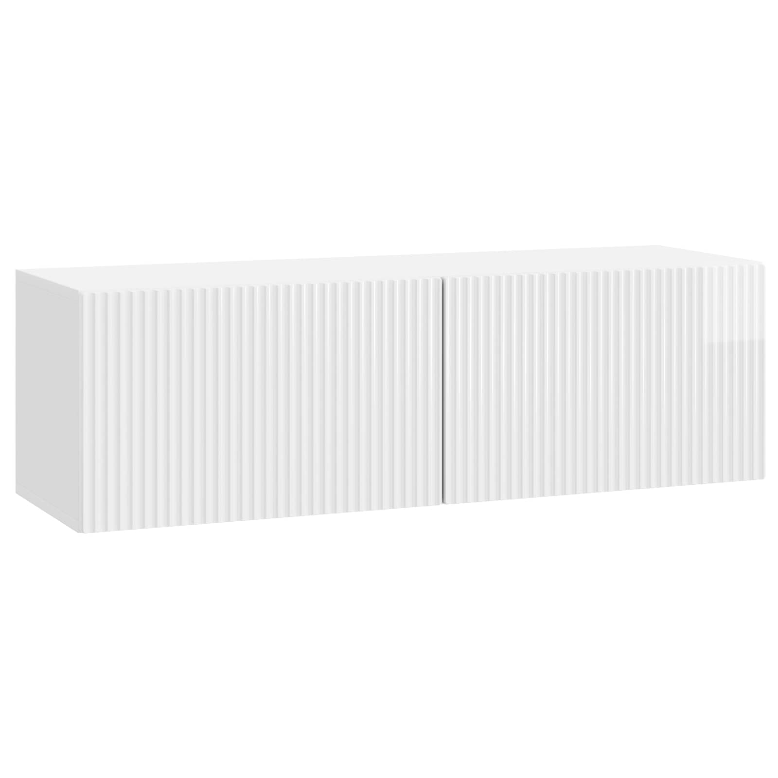 Sieninė TV spintelė Itin blizgi balta 98 x 31 x 30 cm