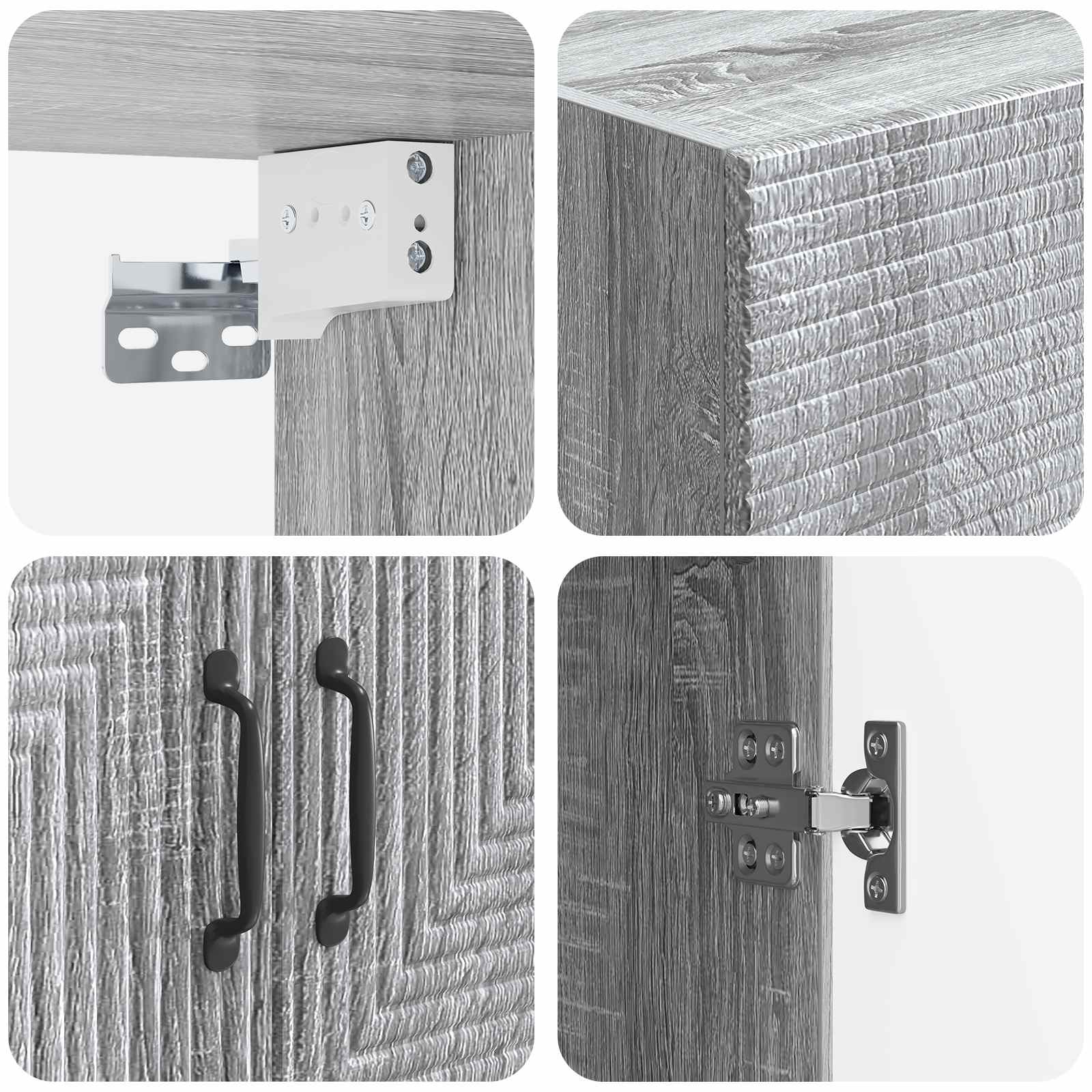 Prie sienos montuojama spinta Pilka Sonoma 66 x 34,5 x 90 cm