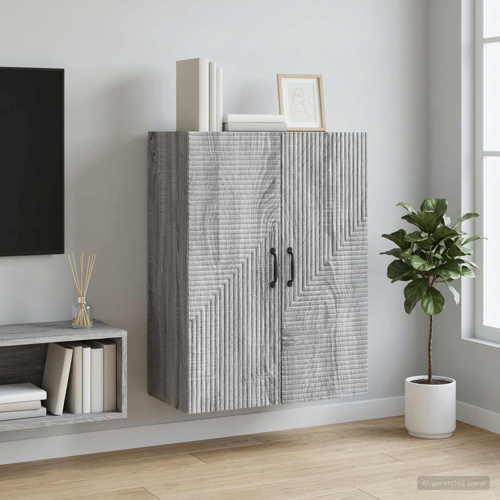 Prie sienos montuojama spinta Pilka Sonoma 66 x 34,5 x 90 cm
