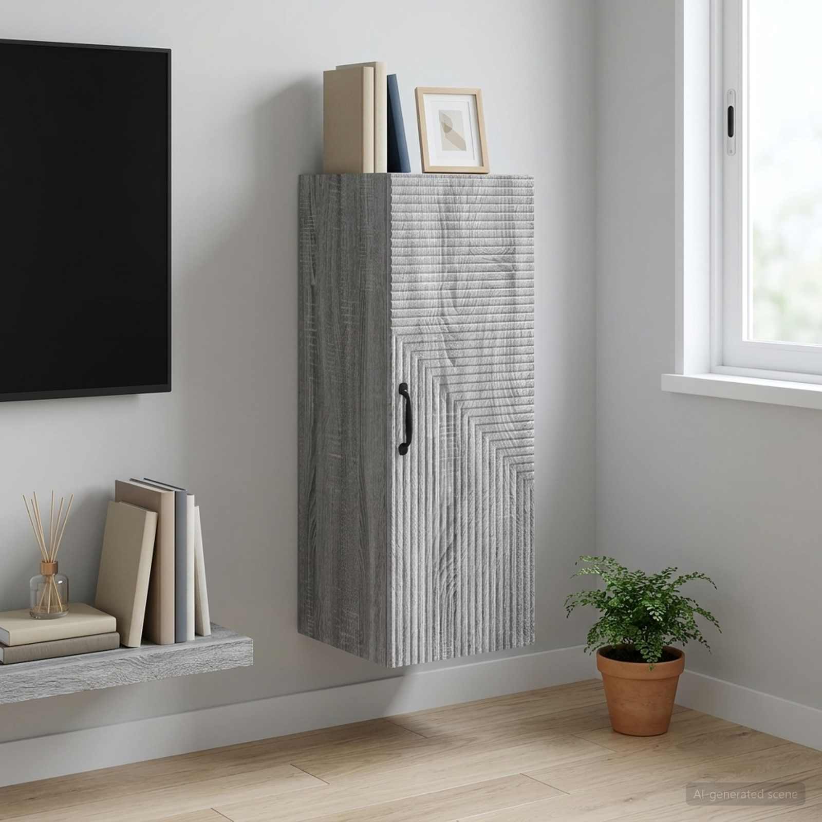 Prie sienos montuojama spinta Pilka Sonoma 33 x 34,5 x 90 cm