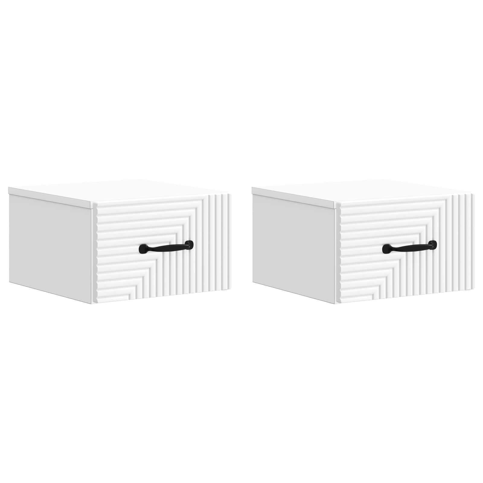 Sieninis naktinis staliukas 2 pcs Balta 34,5 x 33 x 20 cm