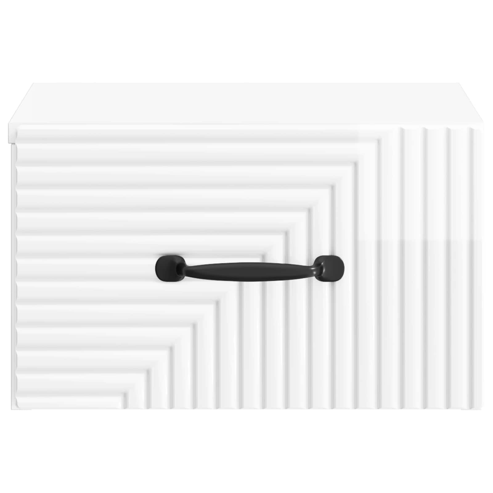 Sieninis naktinis staliukas Itin blizgi balta 34,5 x 33 x 20 cm