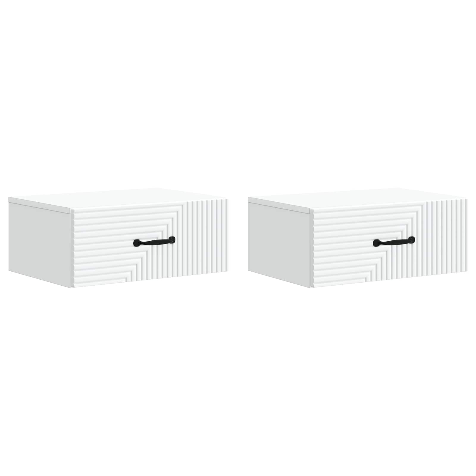 Sieninis naktinis staliukas 2 pcs Balta 49 x 34,5 x 20 cm