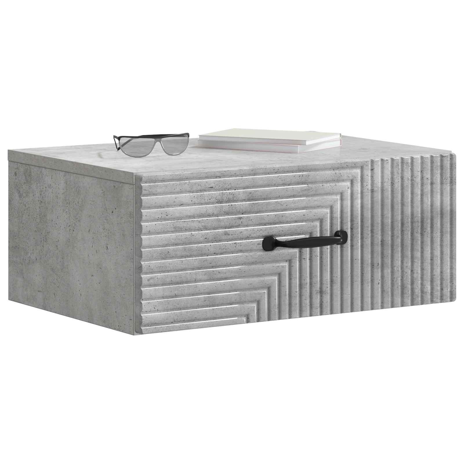 Sieninis naktinis staliukas Betono pilka 49 x 34,5 x 20 cm