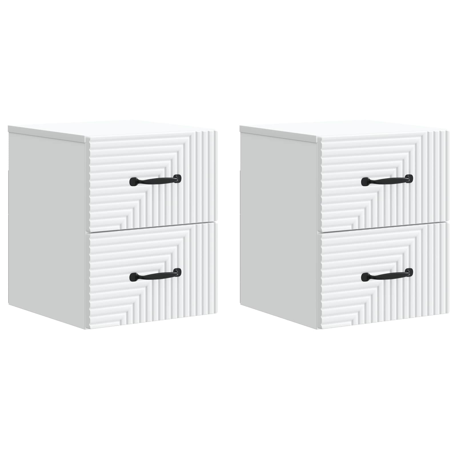 Sieninis naktinis staliukas 2 pcs Balta 34,5 x 33 x 40 cm