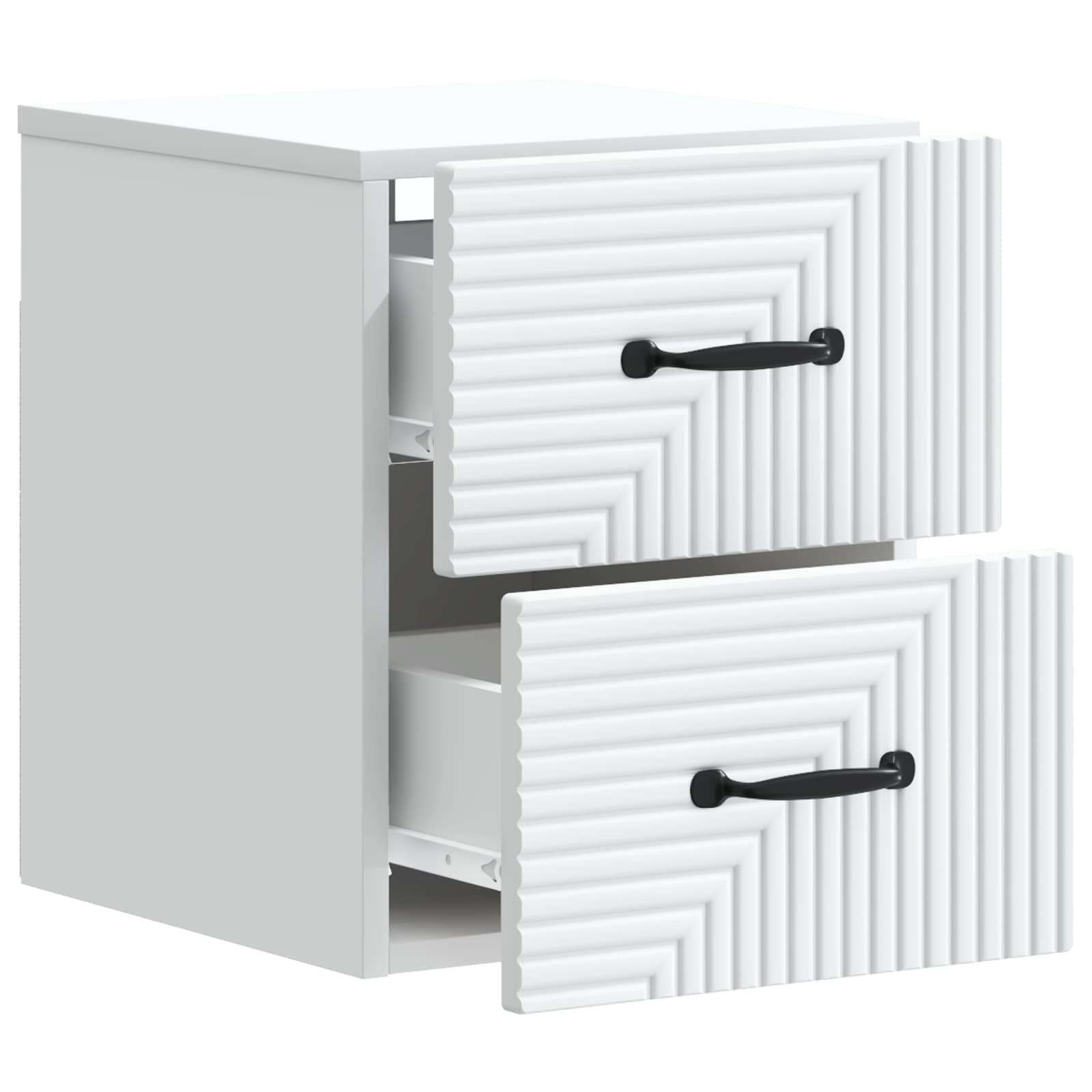 Sieninis naktinis staliukas 2 pcs Balta 34,5 x 33 x 40 cm