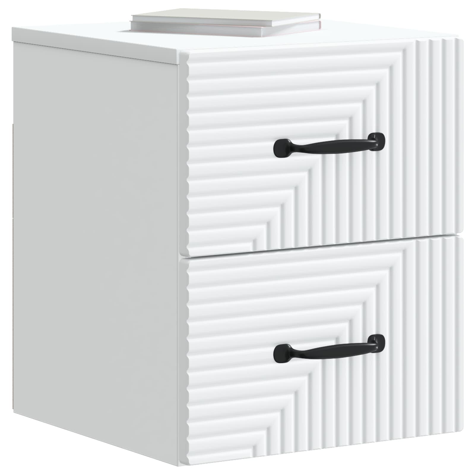 Sieninis naktinis staliukas 2 pcs Balta 34,5 x 33 x 40 cm