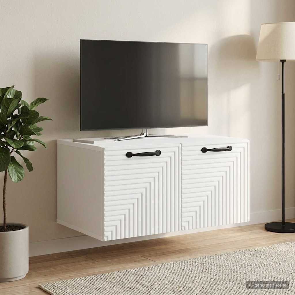 Sieninė TV spintelė Balta 59,5 x 41 x 30 cm Apdirbta mediena
