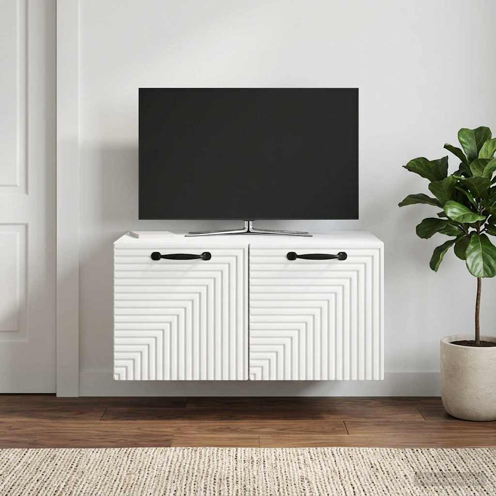 Sieninė TV spintelė Balta 59,5 x 41 x 30 cm Apdirbta mediena