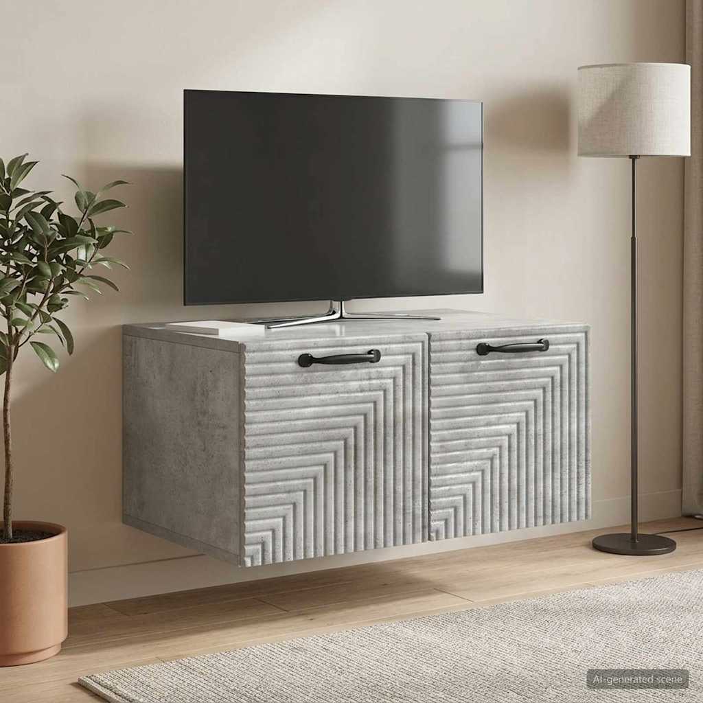 Sieninė TV spintelė Betono pilka 59,5 x 41 x 30 cm