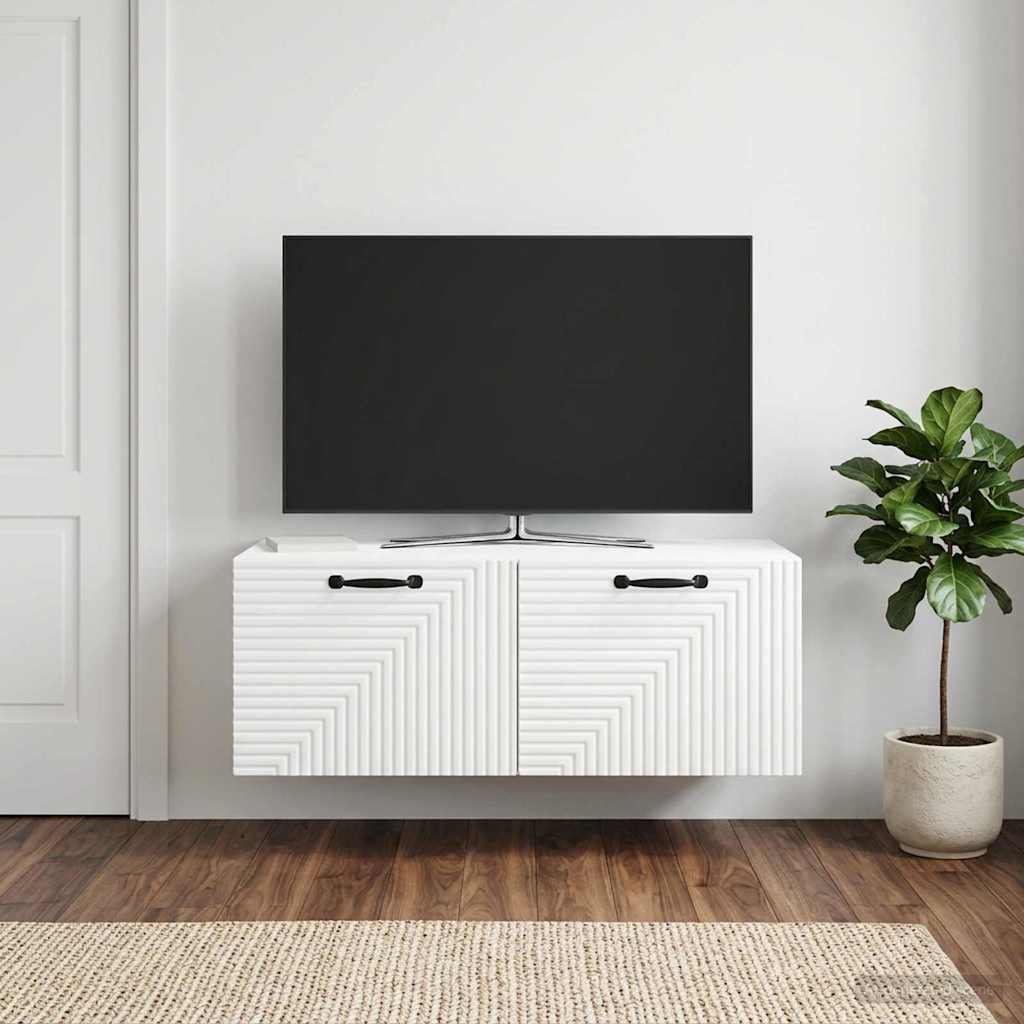 Sieninė TV spintelė Balta 78,5 x 41 x 30 cm Apdirbta mediena