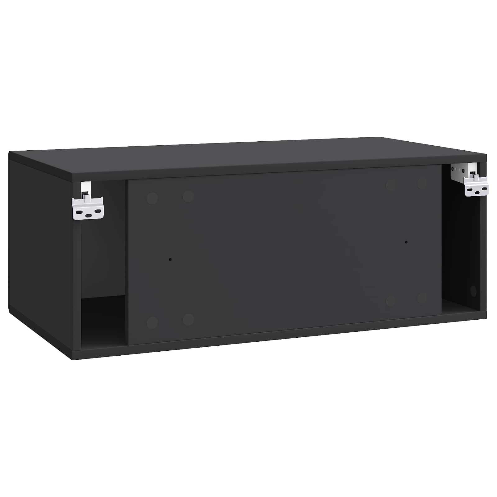 Sieninė TV spintelė Juoda 78,5 x 41 x 30 cm Apdirbta mediena