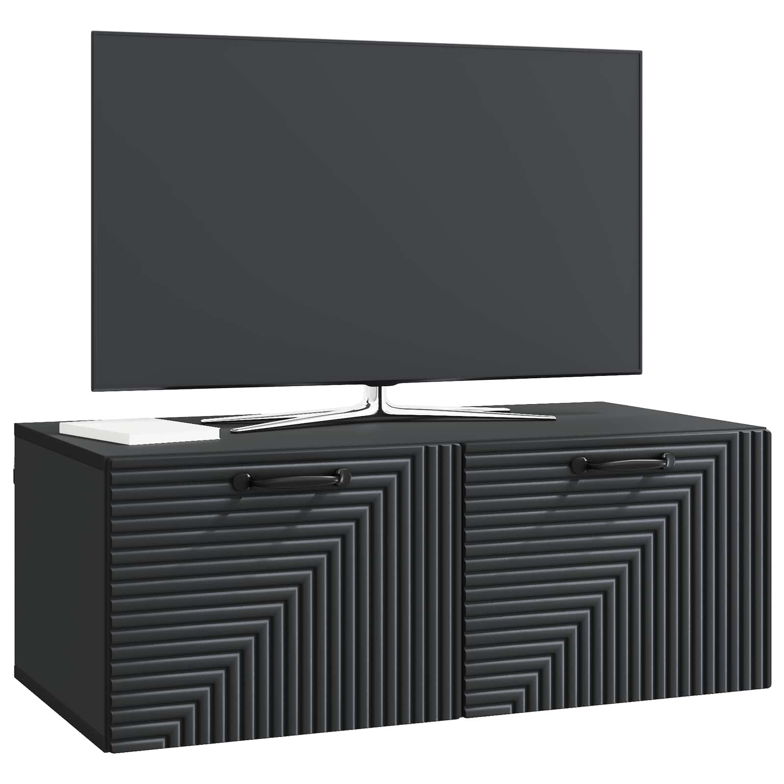 Sieninė TV spintelė Juoda 78,5 x 41 x 30 cm Apdirbta mediena