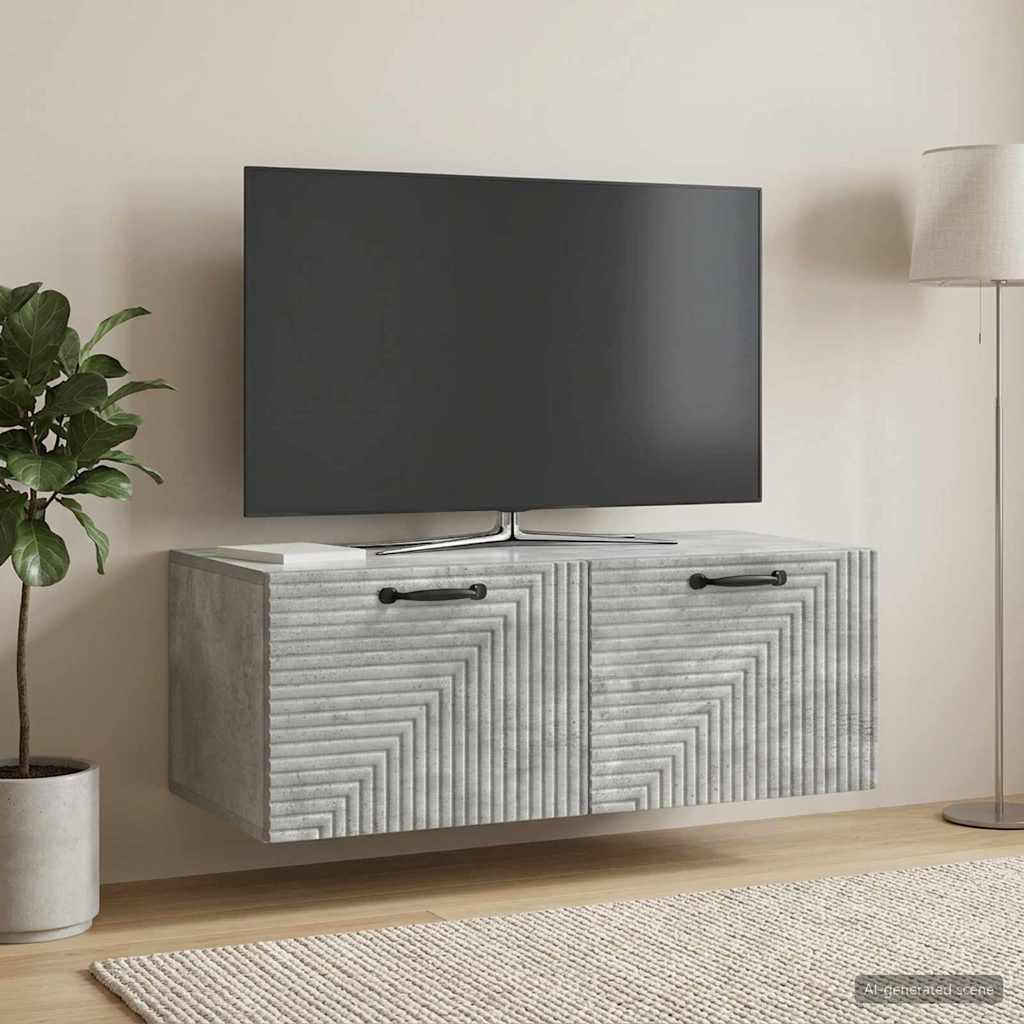 Sieninė TV spintelė Betono pilka 78,5 x 41 x 30 cm