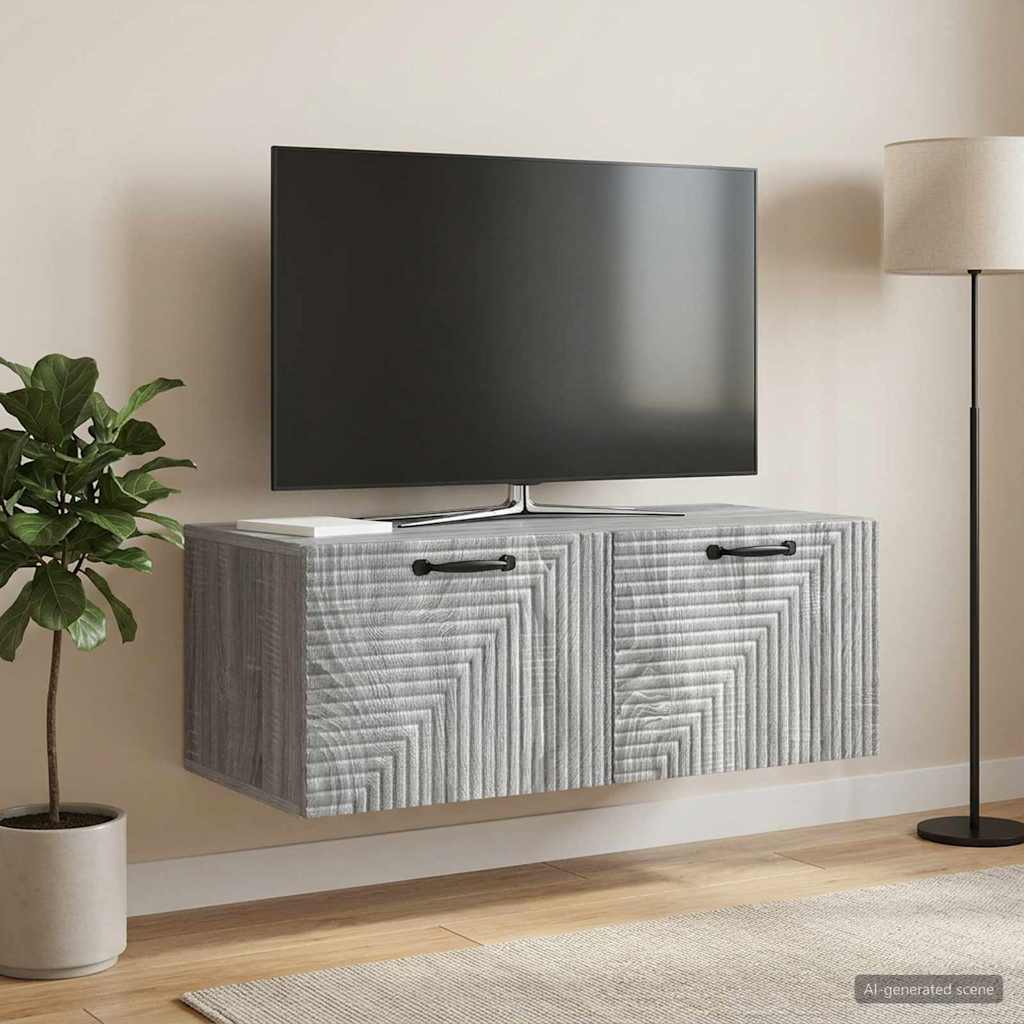 Sieninė TV spintelė Pilka sonoma ąžuolo 78,5 x 41 x 30 cm