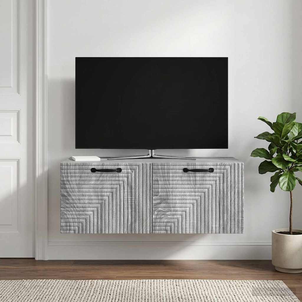 Sieninė TV spintelė Pilka sonoma ąžuolo 78,5 x 41 x 30 cm