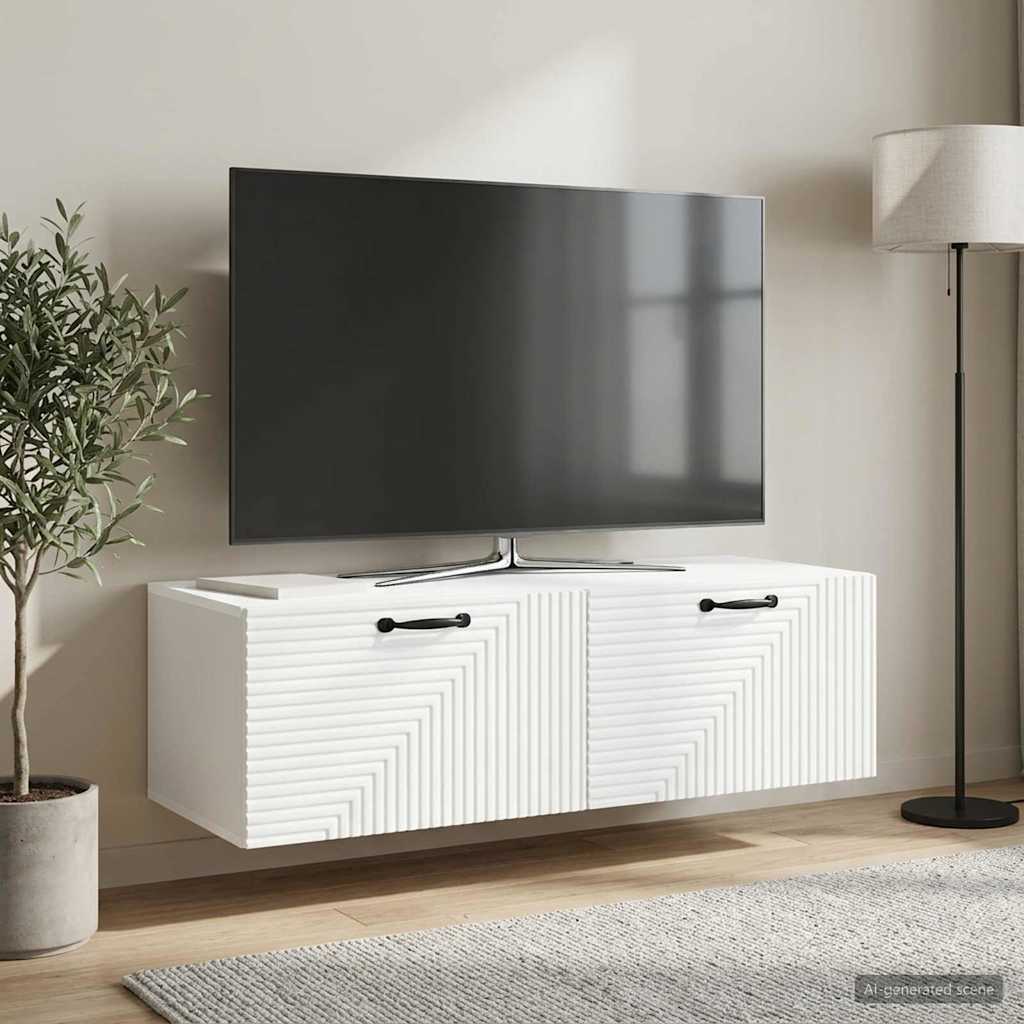 Sieninė TV spintelė Balta 98 x 41 x 30 cm Apdirbta mediena