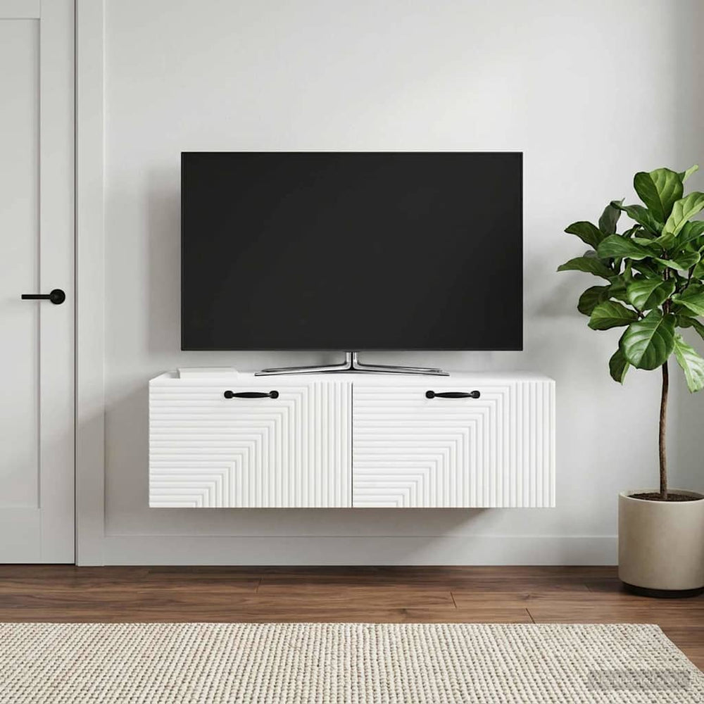 Sieninė TV spintelė Balta 98 x 41 x 30 cm Apdirbta mediena