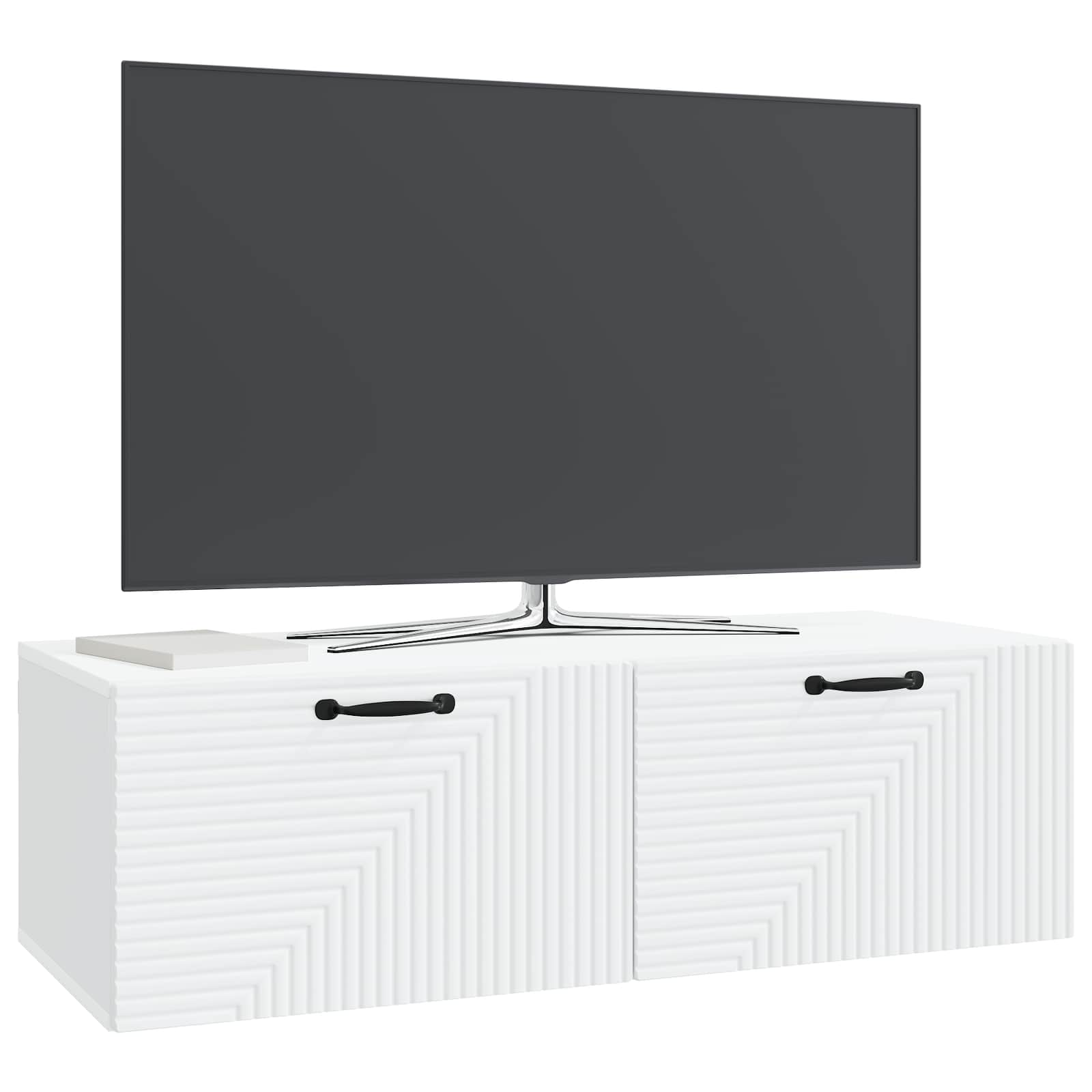 Sieninė TV spintelė Balta 98 x 41 x 30 cm Apdirbta mediena