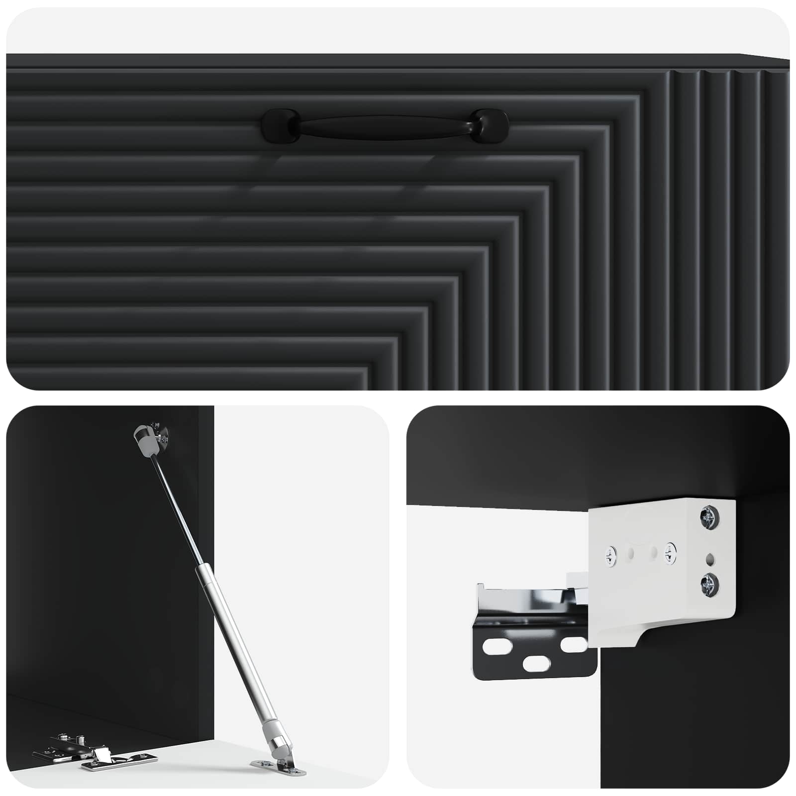 Sieninė TV spintelė Juoda 98 x 41 x 30 cm Apdirbta mediena