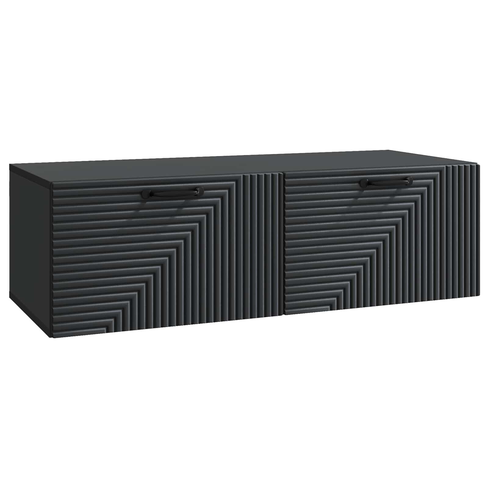 Sieninė TV spintelė Juoda 98 x 41 x 30 cm Apdirbta mediena