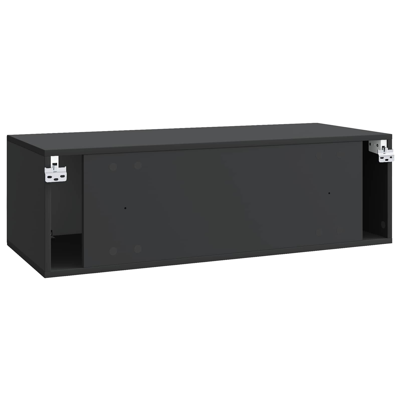 Sieninė TV spintelė Juoda 98 x 41 x 30 cm Apdirbta mediena