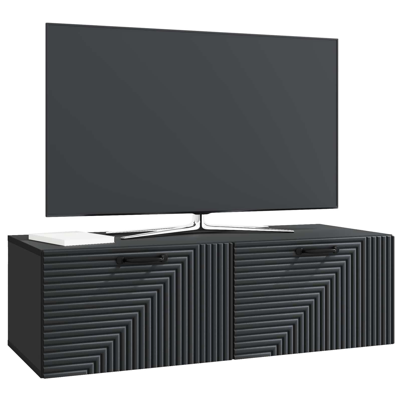 Sieninė TV spintelė Juoda 98 x 41 x 30 cm Apdirbta mediena