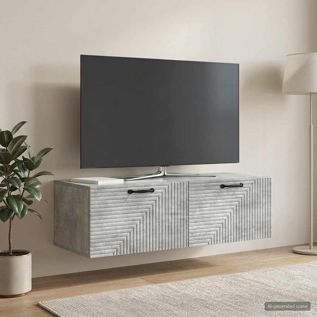 Sieninė TV spintelė Betono pilka 98 x 41 x 30 cm