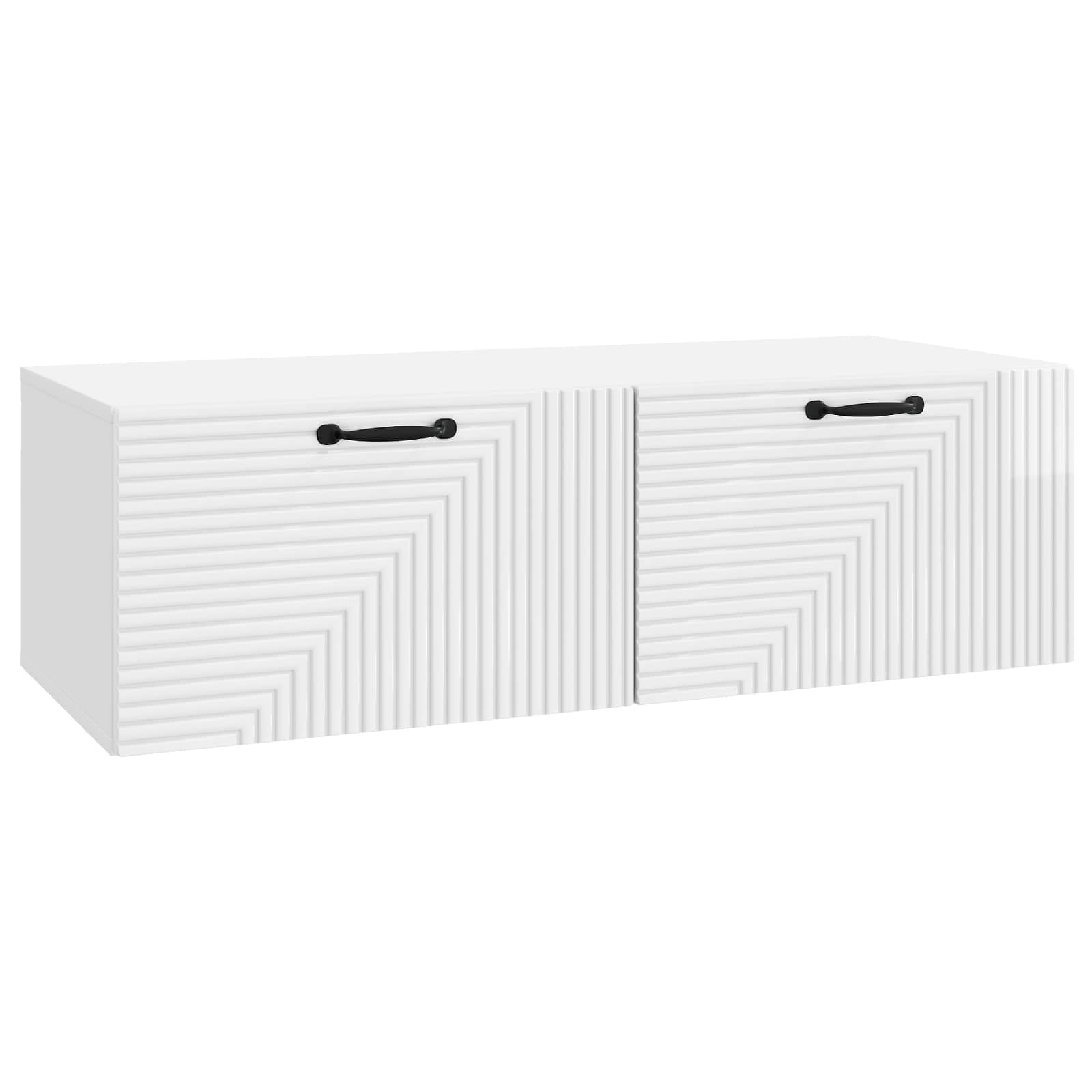 Sieninė TV spintelė Itin blizgi balta 98 x 41 x 30 cm