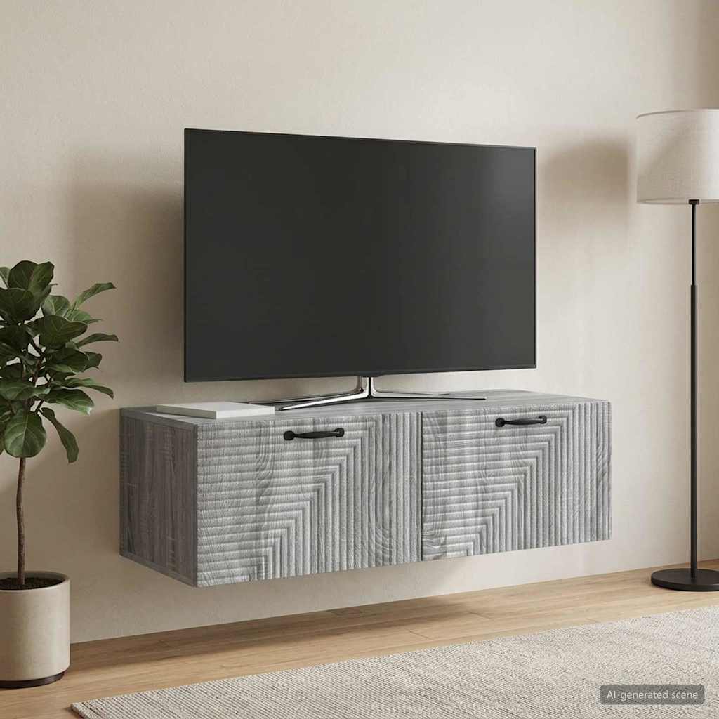 Sieninė TV spintelė Pilka sonoma ąžuolo 98 x 41 x 30 cm