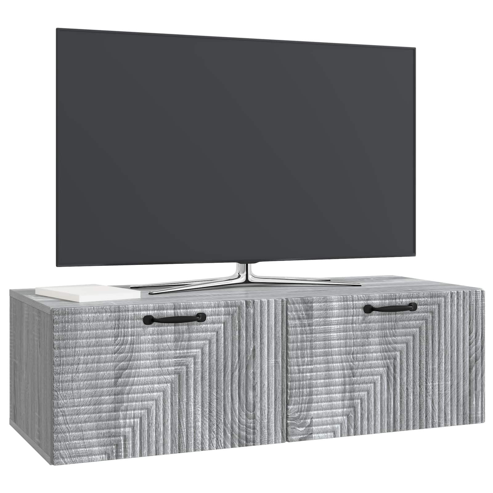 Pie sienas stiprināms TV skapītis pelēkā sonoma ozola krāsā 98 x 41 x 30 cm