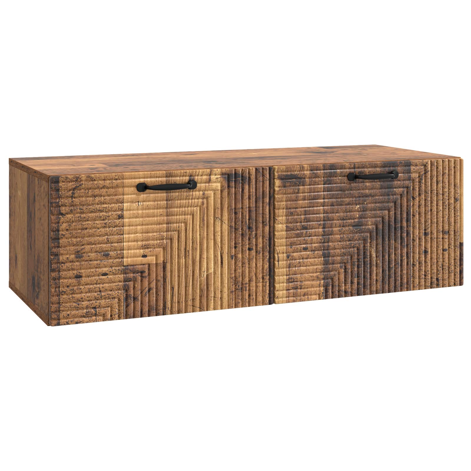 Pie sienas stiprināms televizora plaukts 98x41x30 cm, nolaists koks