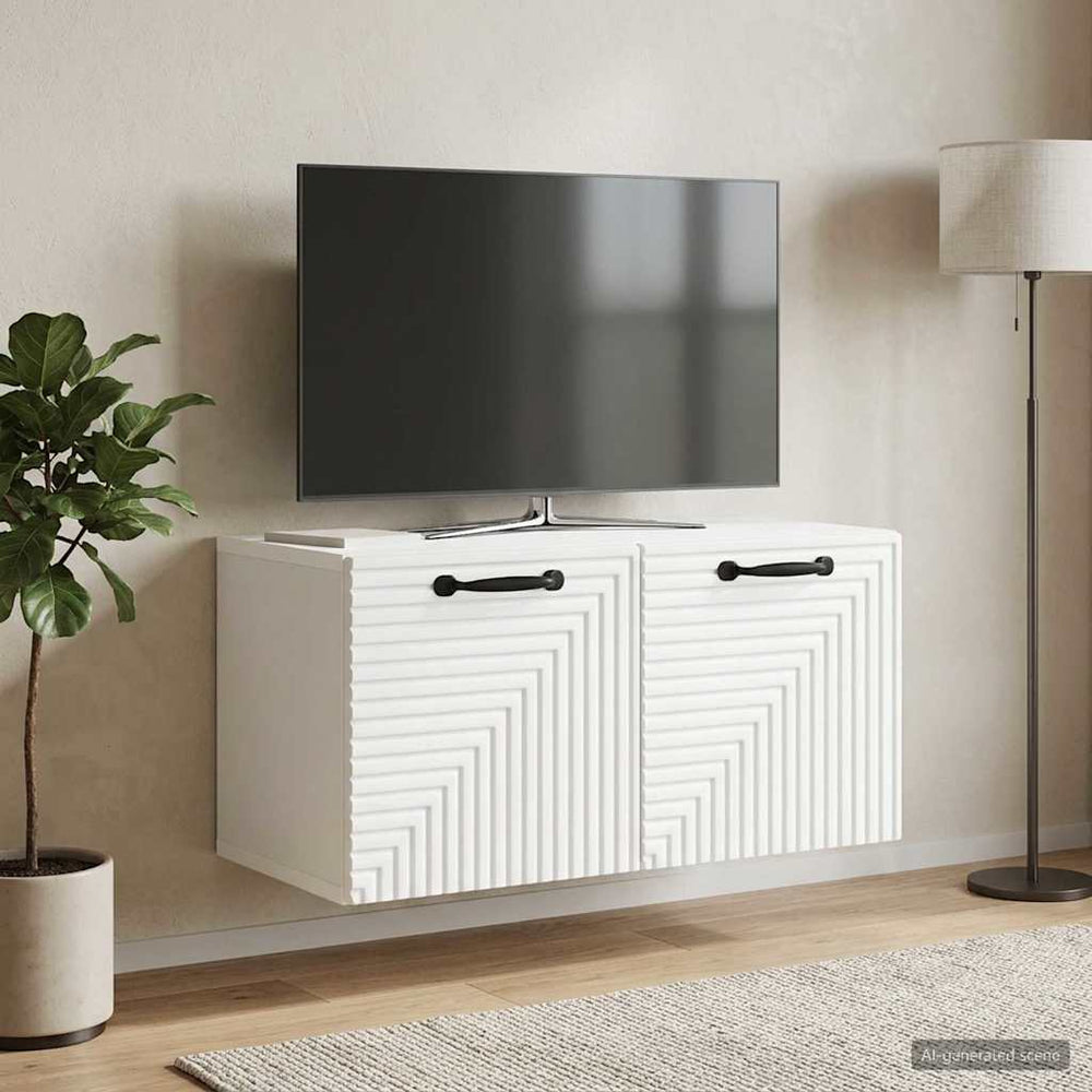 Sieninė TV spintelė Balta 59,5 x 31 x 30 cm Apdirbta mediena