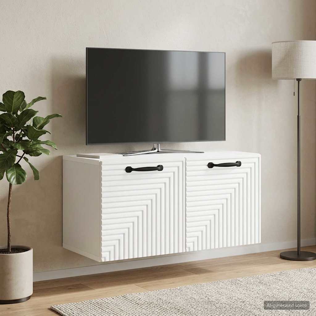 Sieninė TV spintelė Balta 59,5 x 31 x 30 cm Apdirbta mediena